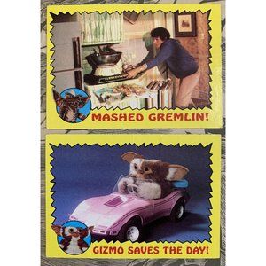 1984 Gremlins Trading Cards Lot Of 2 #38 #69 Gizmo Saves The Day Mashed Gremlin!